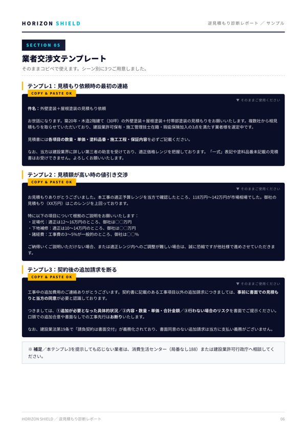 業者交渉文テンプレート